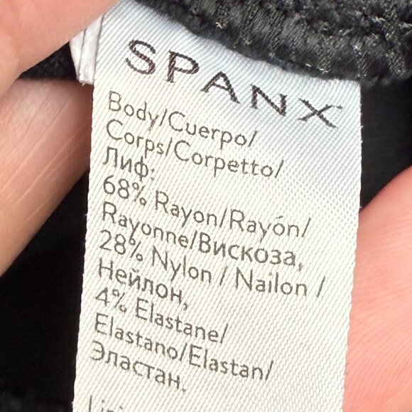 EUC Women's SPANX The Perfect Black Pant in Black & Satin Trim | Size SP - Picture 11 of 14